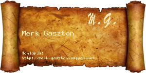 Merk Gaszton névjegykártya